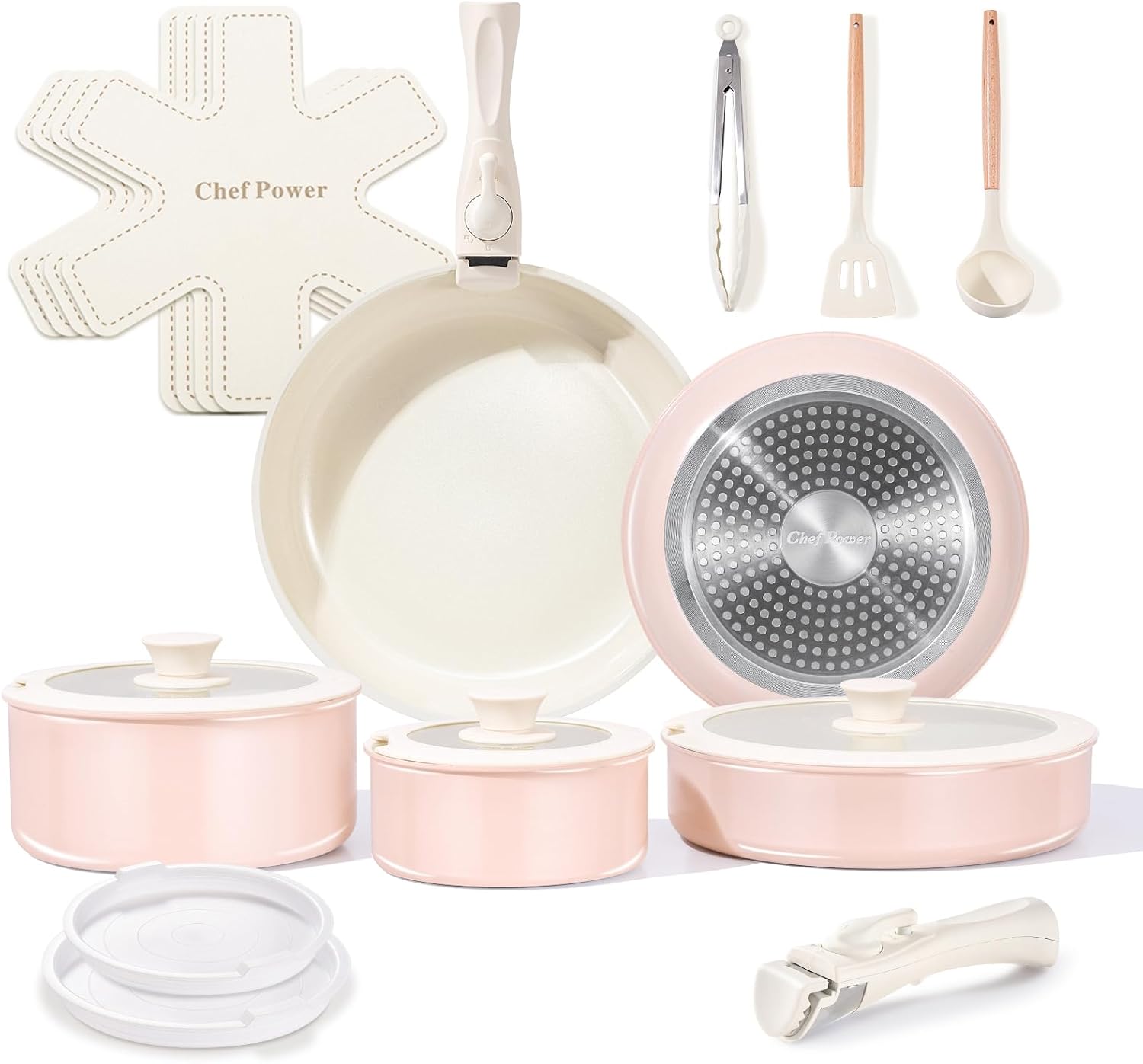 CERAVA™ 19-Piece Detachable Handle Cookware Set