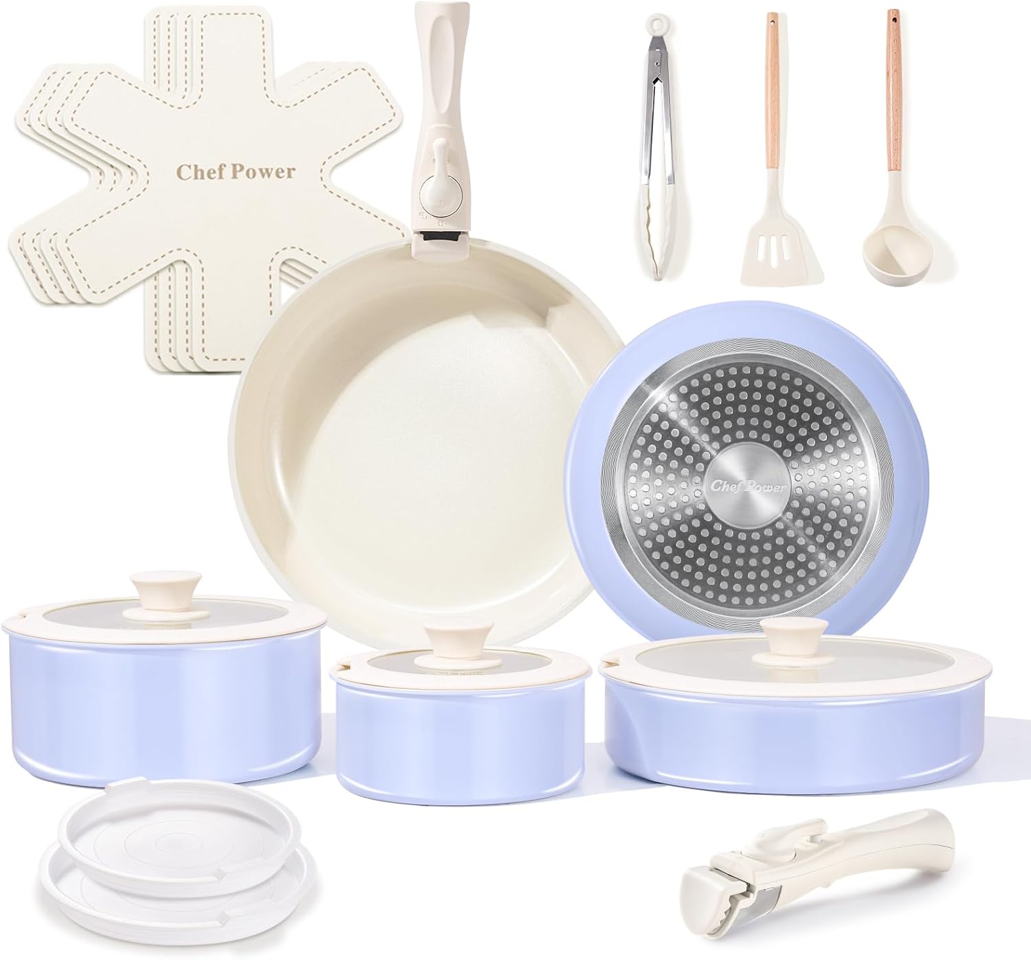 CERAVA™ 19-Piece Detachable Handle Cookware Set