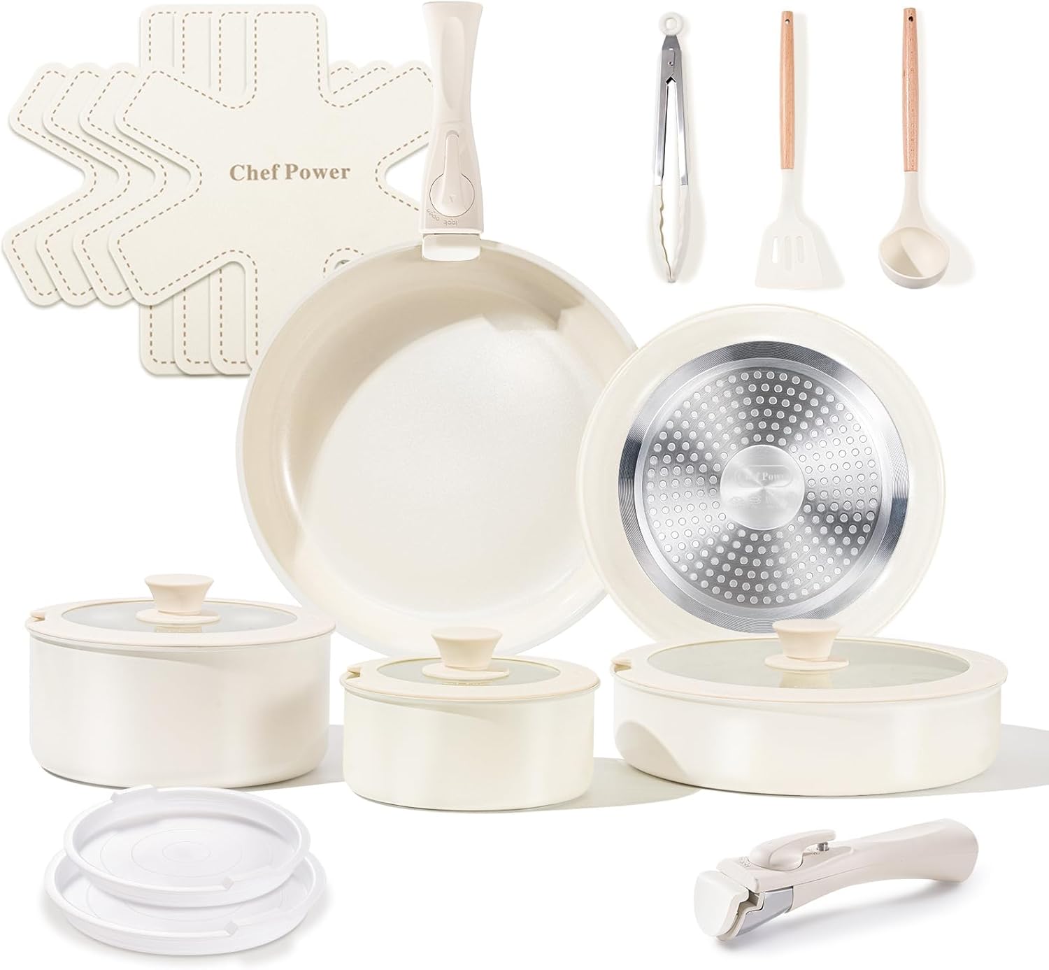 CERAVA™ 19-Piece Detachable Handle Cookware Set