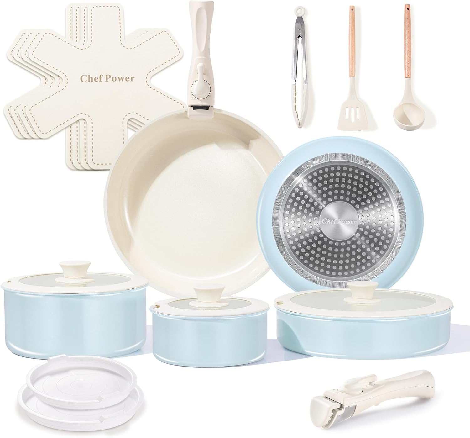 CERAVA™ 19-Piece Detachable Handle Cookware Set