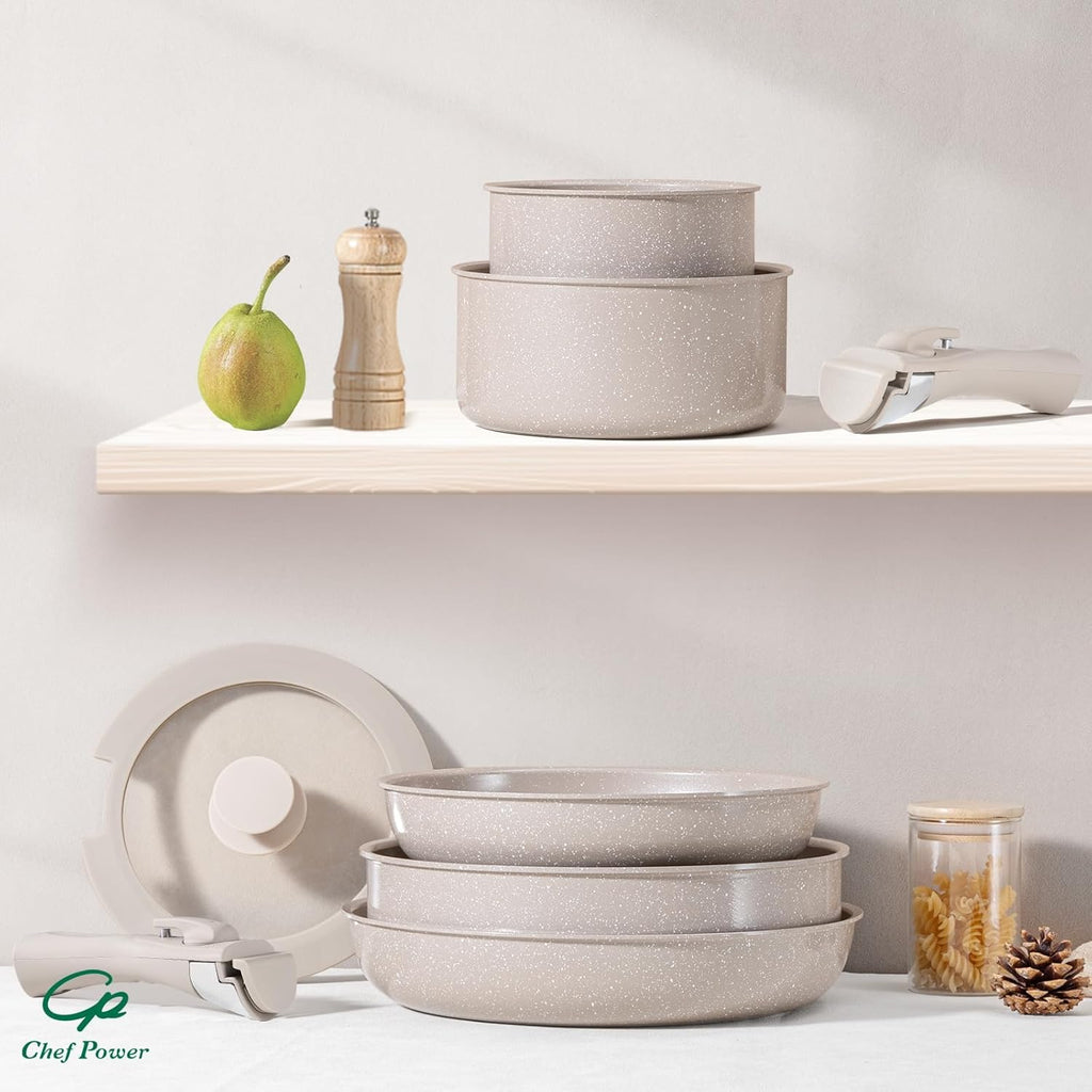 CERAVA™ 19-Piece Detachable Handle Cookware Set