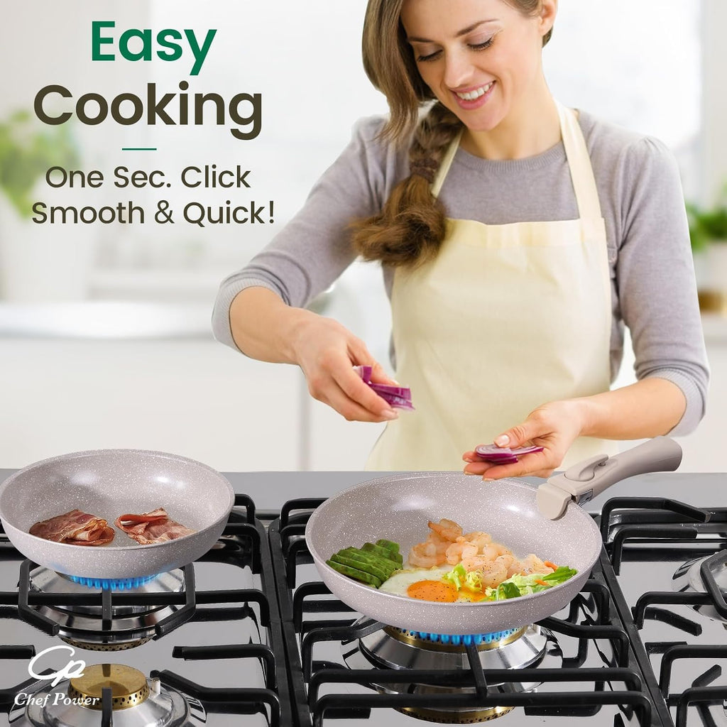 CERAVA™ 19-Piece Detachable Handle Cookware Set
