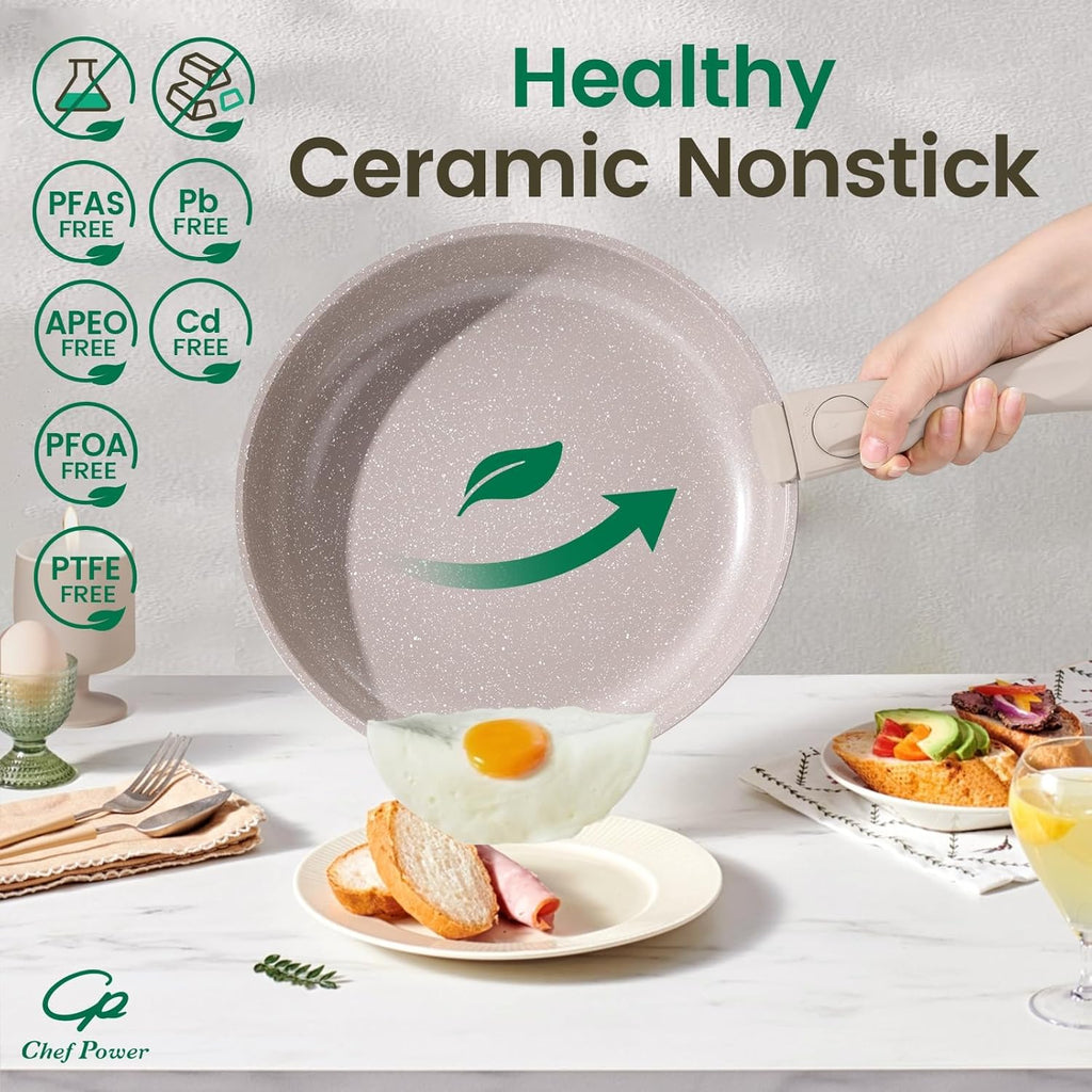 CERAVA™ 19-Piece Detachable Handle Cookware Set